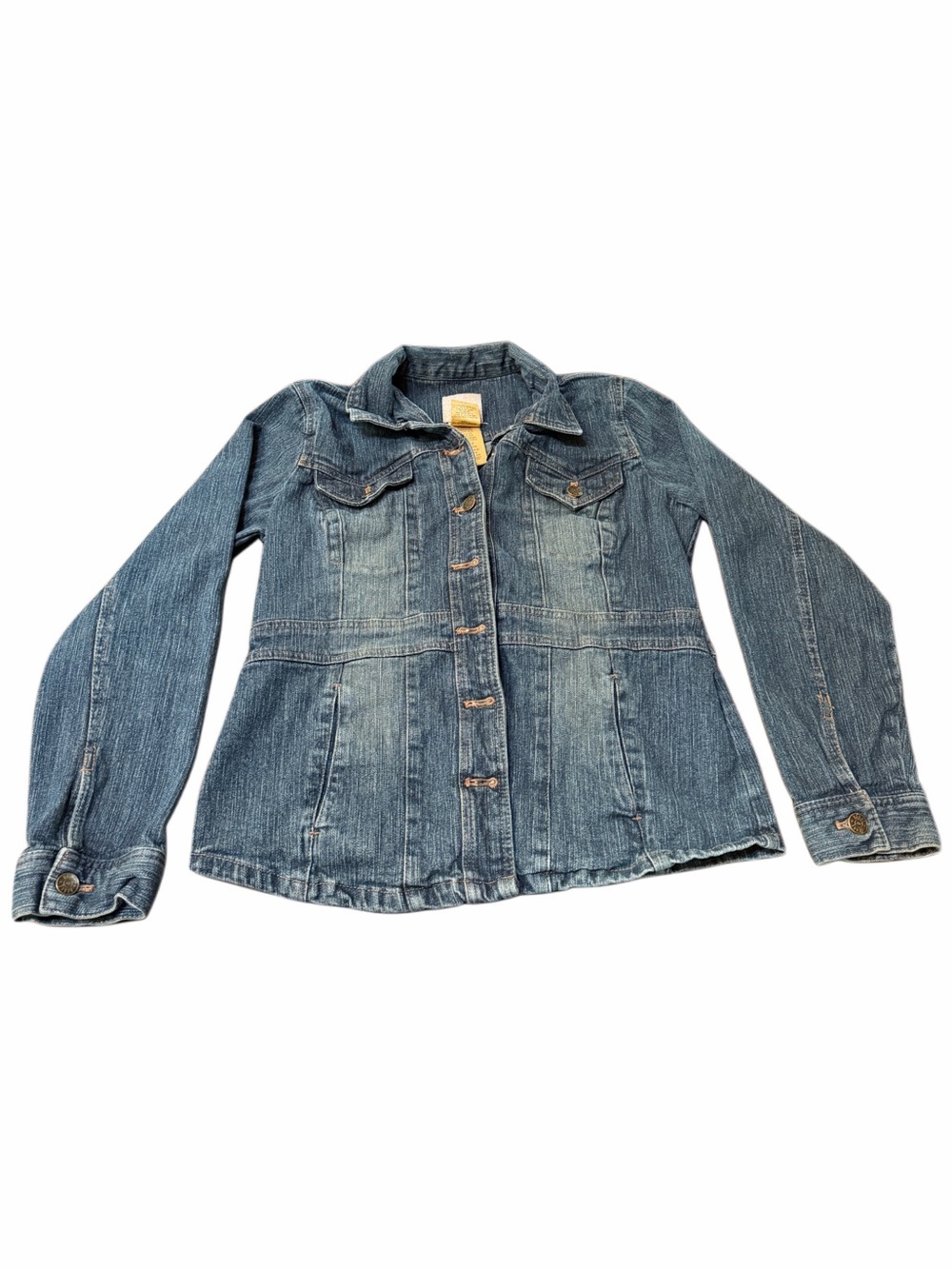 Vintage Berne Women's Blue Denim Jacket with Tailored Seams